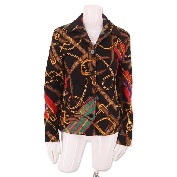 Ralph Lauren Black Label Equestrian Horse Bit Quilted Cotton Barn Jacket M - Picture 1 of 5